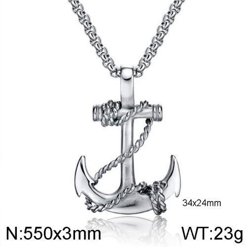 Ocean's Anchor! - Sparkling Silver! - Stainless Steel Necklace!